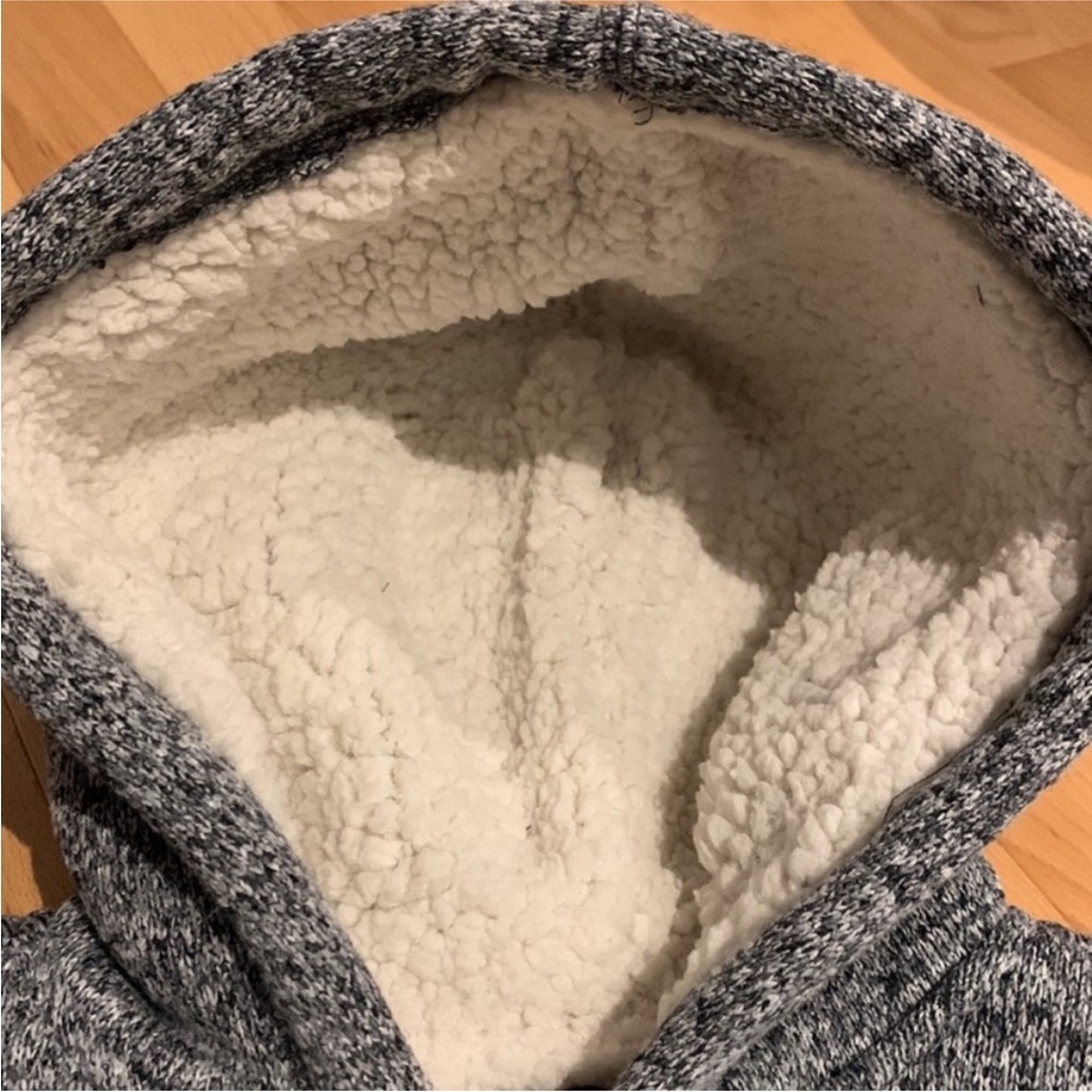 NWT Boy’s Children’s Place Grey Speckled Sherpa Full Zip Hoodie - size L (10/12) - Picture 10 of 14